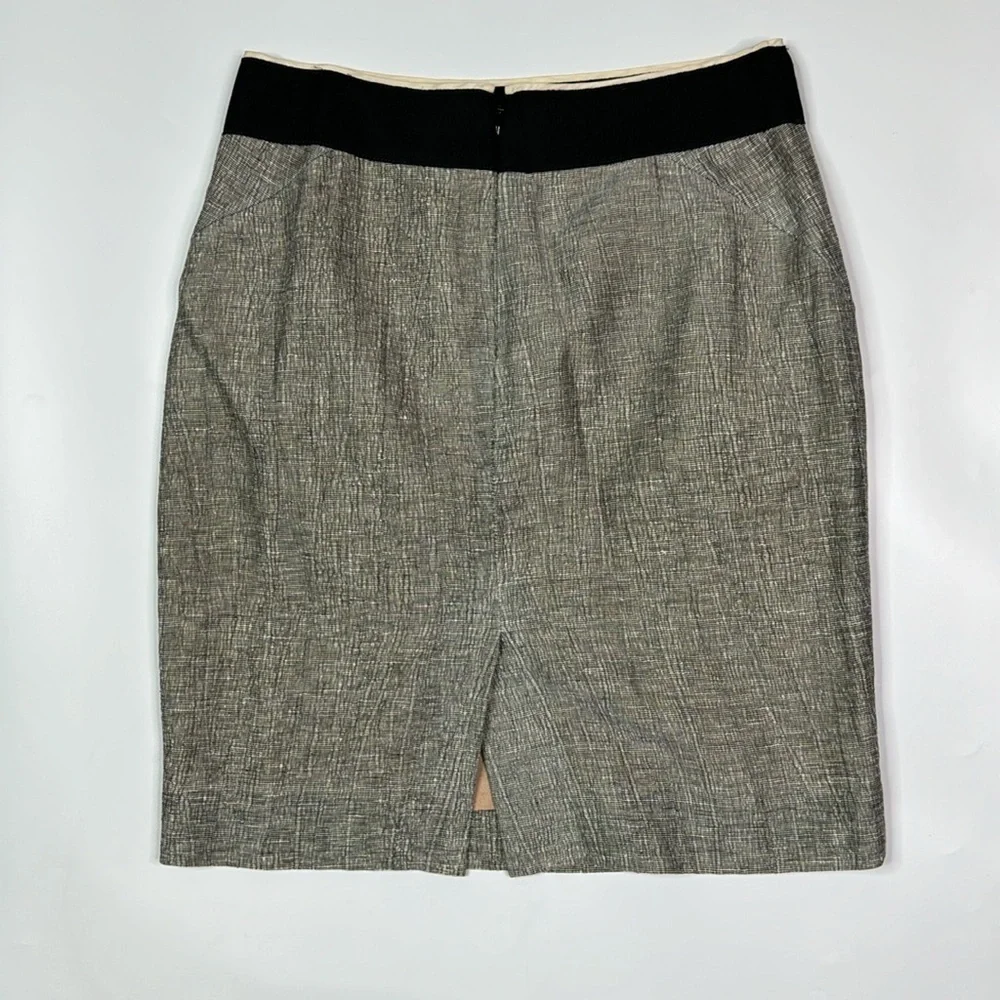 J.Crew Linen Blend Black Gray Penci Skirt Size 4